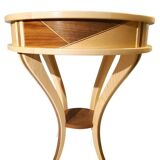 Pedestal table - small round table in wooden marquetry