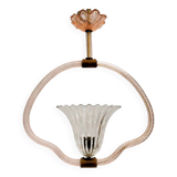 Art Deco Chandelier attributed to Barovier & Toso, Murano Glass, 1940s