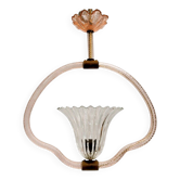Chandelier Art Déco attribué à Barovier & Toso, verre de Murano, années 1940.