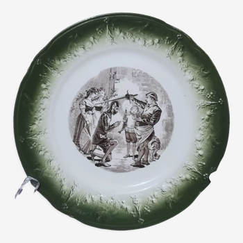 Assiette parlante Lunéville "Don Quichotte"