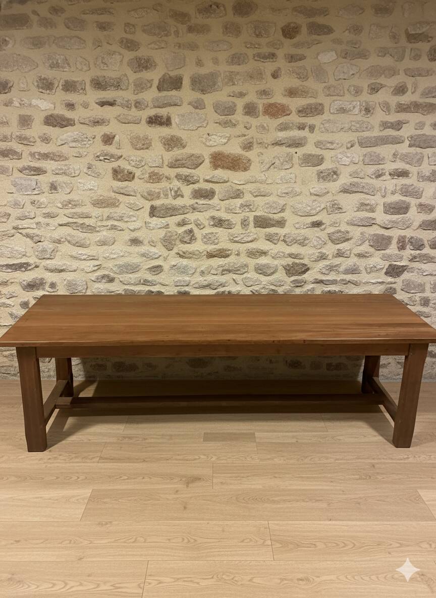 Immense solid wood farmhouse table - elegant 2.6m