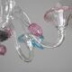 "Amsterdam" Large Size Vintage Pink and Blue Tulip Murano Glas Chandelier,