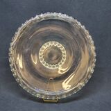 Coupe plate plat verre soufflé moulé coloré jaune miel Pierre D’Avesn Art Déco