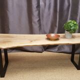 Bleached walnut coffee table square feet metal industrial style