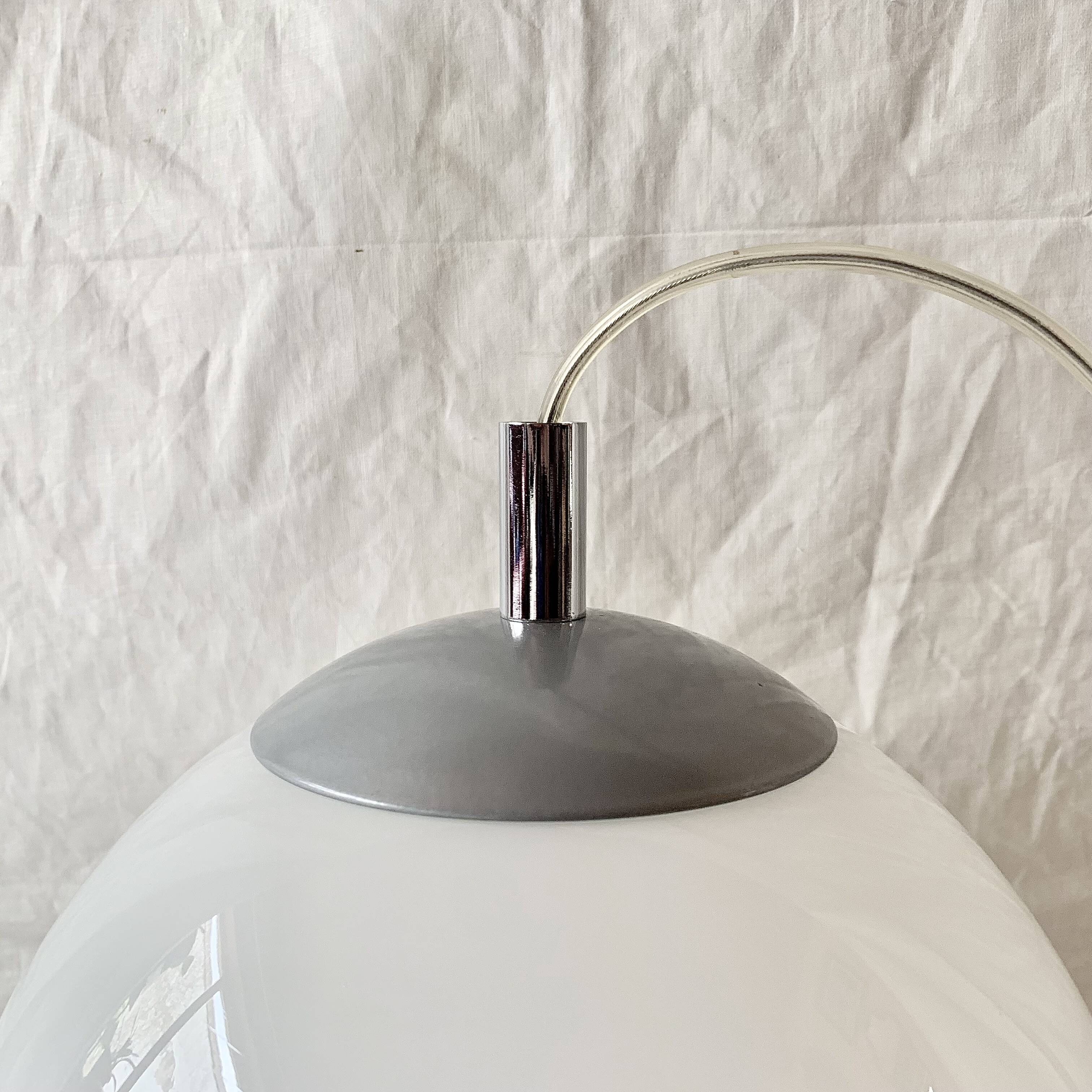Vintage white opaline ball pendant light