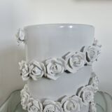 White slip ceramic vase, Italy, 1980s