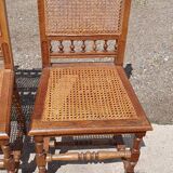 Antique set 6 - cane chair oak