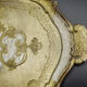 Florentine tray in resin painted in the hand with ornate handles
