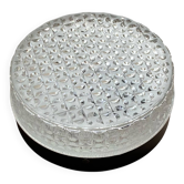 Applique murale carrée ou plafonnier verre transparent 1970
