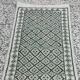 Tapis margoum couloir vert et blanc fait main en laine naturelle