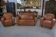 Ensemble 2 fauteuils club en simili cuir camel 1980’s