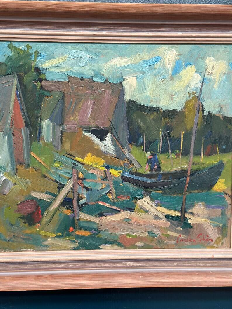 Original Swedish Oil on Panel – "Vid Knabäck, Skåne" by Carl-Axel Schwieler – Signed – Vintage & Framed – 59 × 50 cm (23.2" × 19.7")