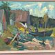 Original Swedish Oil on Panel – "Vid Knabäck, Skåne" by Carl-Axel Schwieler – Signed – Vintage & Framed – 59 × 50 cm (23.2" × 19.7")