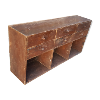 Meuble de métier 6 tiroirs et trois niches 1900