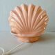 Ceramic shell lamp and 80s opaline lamp