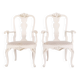 A pair of armchairs – neo rococo style – white painted with decorative details – 1920s