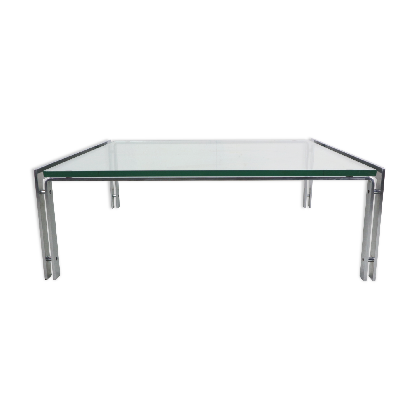 Dutch Metaform Large Steel & Glass Coffee Table by Hank Kwint, 1970