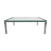 Table basse en acier et verre métaforme néerlandaise par Hank Kwint, 1970