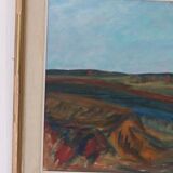 Original mid-century Swedish oil on panel – “Bold Landscape”