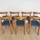 Set of 7 Vintage Calligaris Dining Chair: 1990s Italian Wooden Artek Style