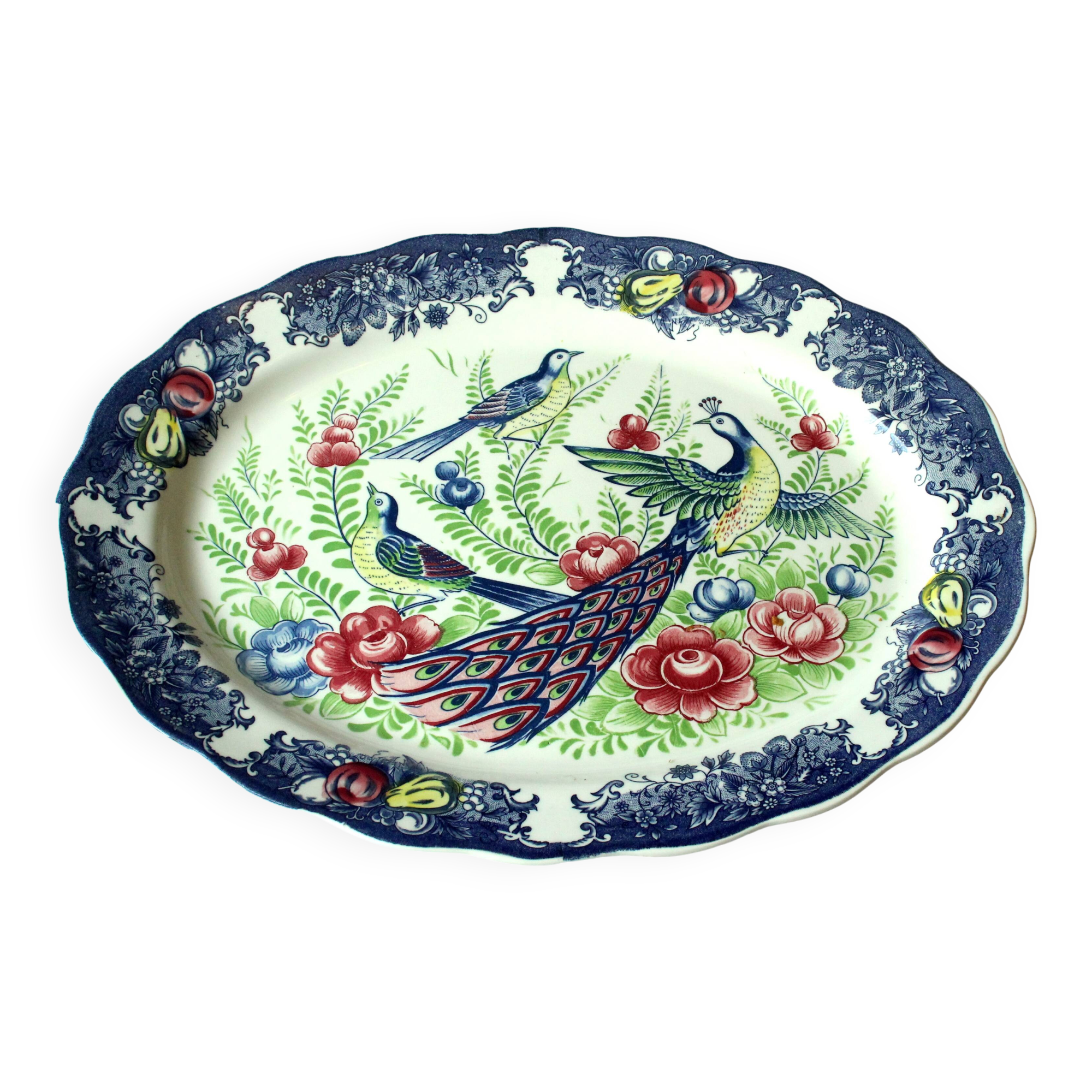 XL asian ceramic serving platter - made in Japan - Vintage