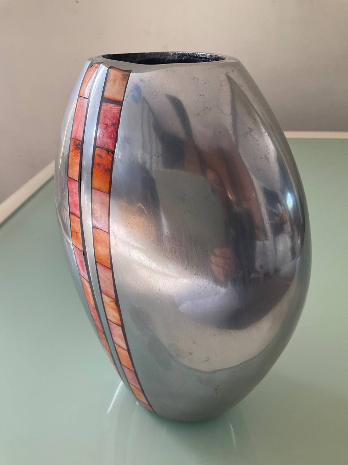 Aluminum vase from the 70s
