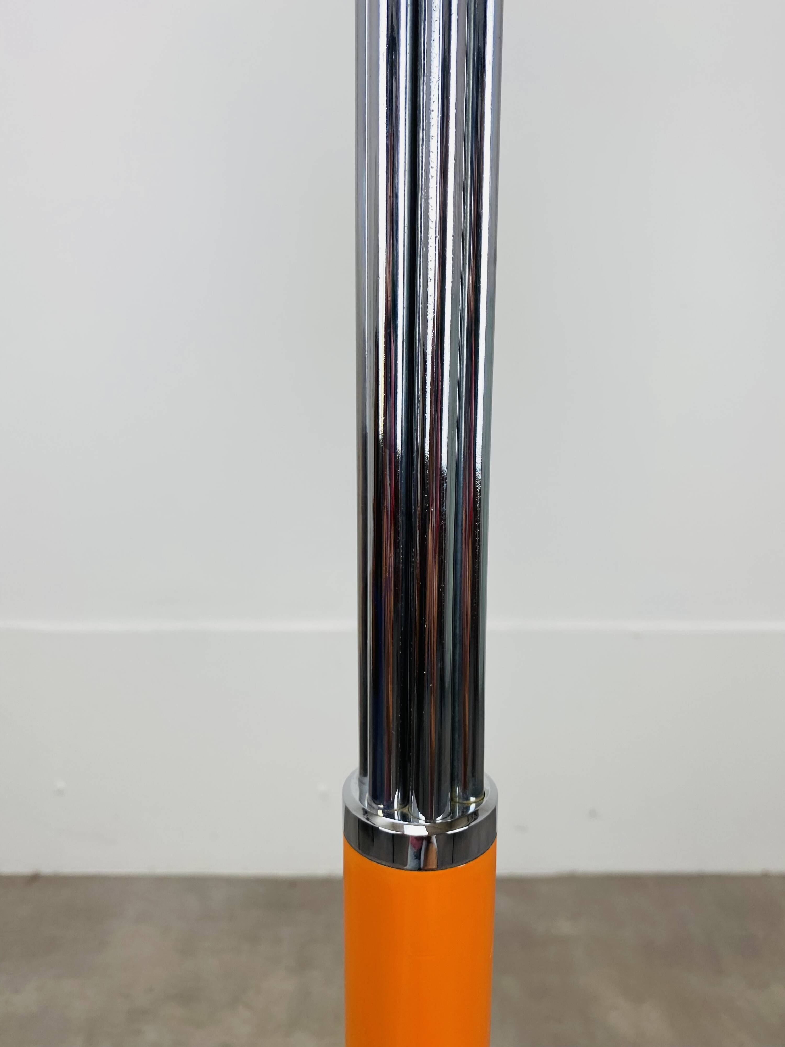 Coat rack 70's orange and chrome by Fase