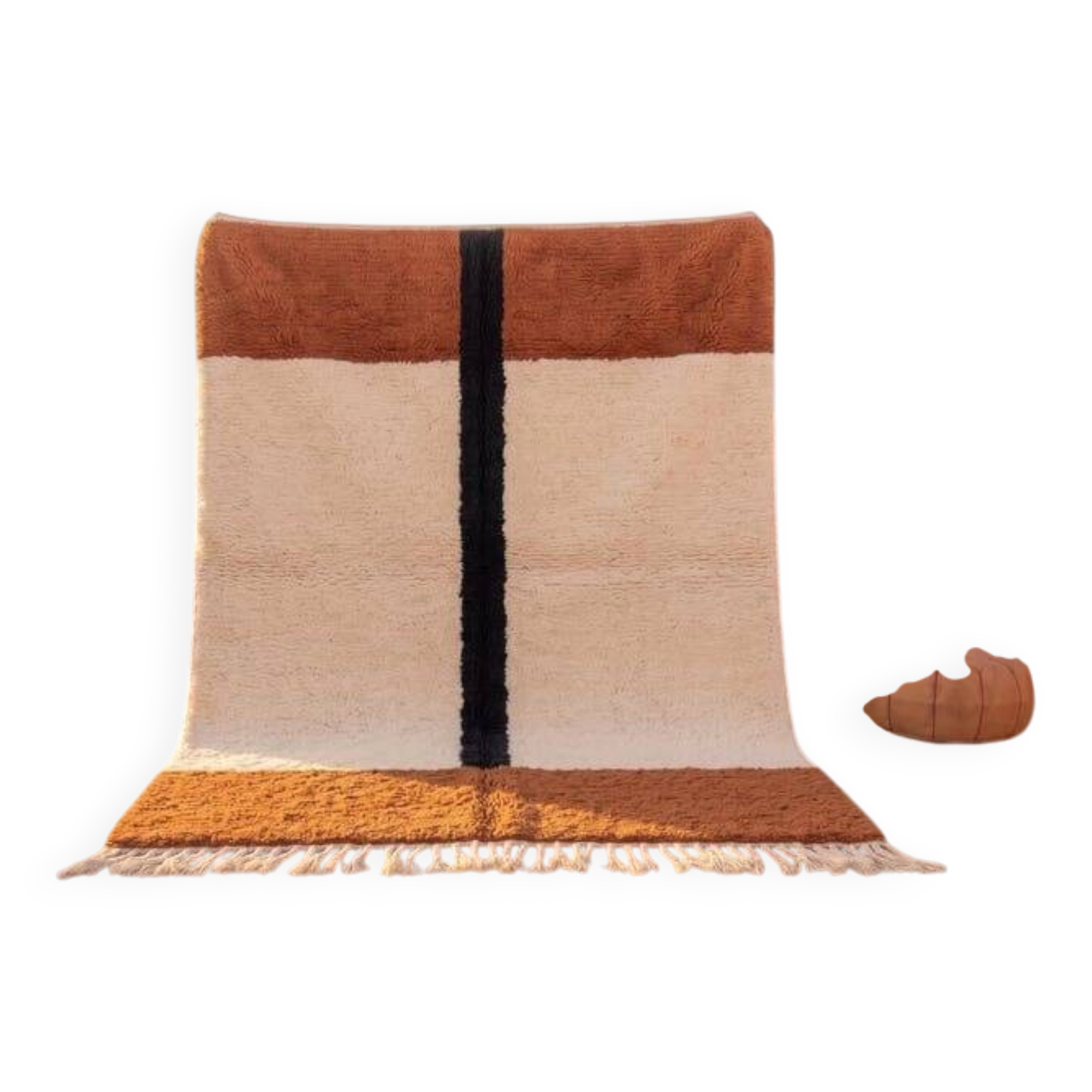 Traditional handmade natural wool rug 2/3 m