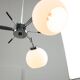 Chandelier en chrome et opaline de l'âge spatial, années 1970