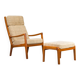 Ensemble de fauteuil à dossier haut et ottoman Senator en teck par Ole Wanscher pour Poul Jeppesen Collectors, Cado, années 1960