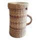 Vintage raffia wicker basket bowling bag
