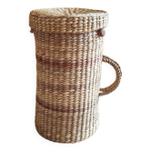 Vintage raffia wicker basket bowling bag