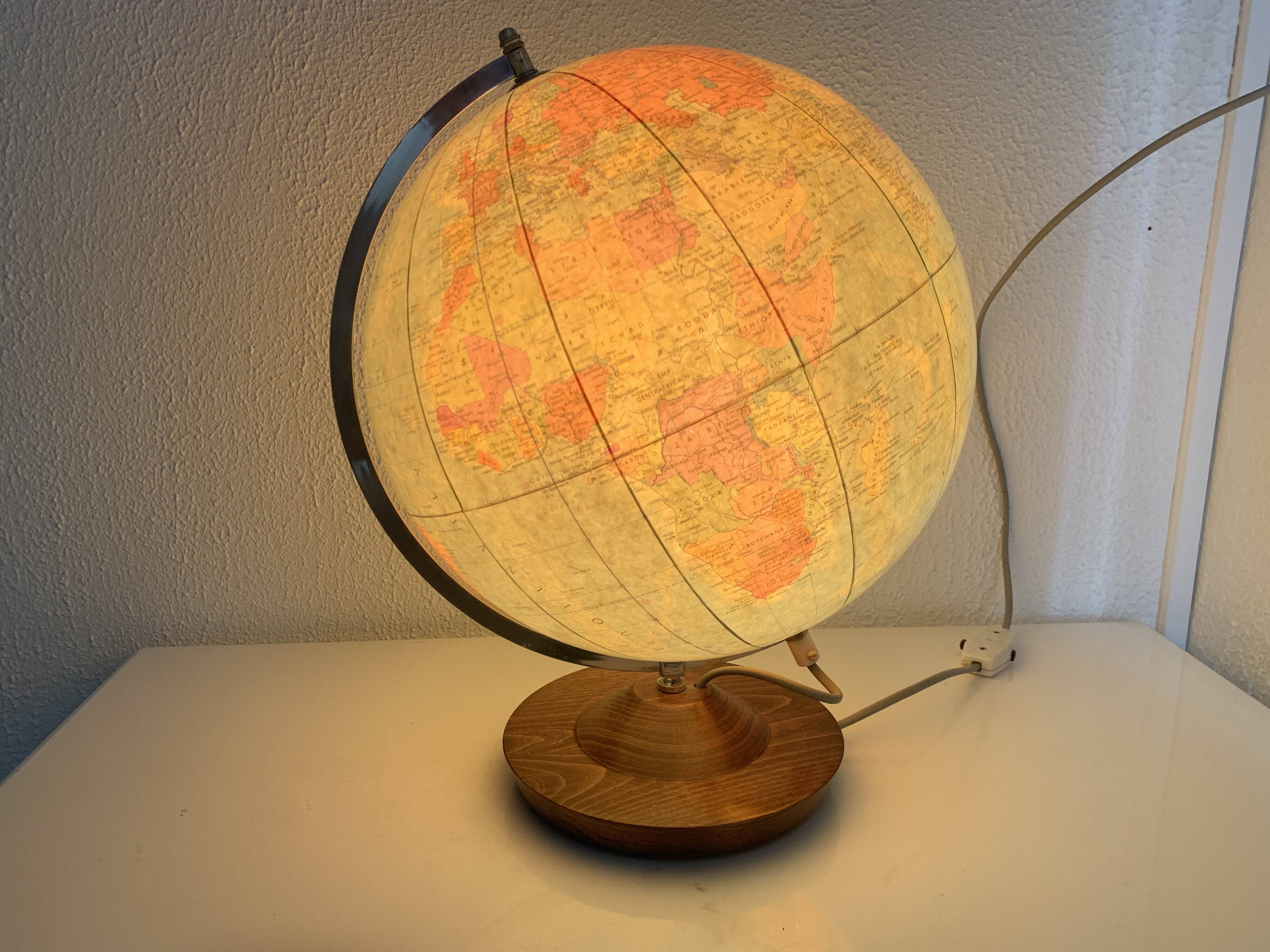 Globe terrestre vintage 1978 de Räth Leipzig ex-RDA - 43 cm