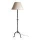 Floor lamp in beaten iron and bronze Artisans de Marolles 1960