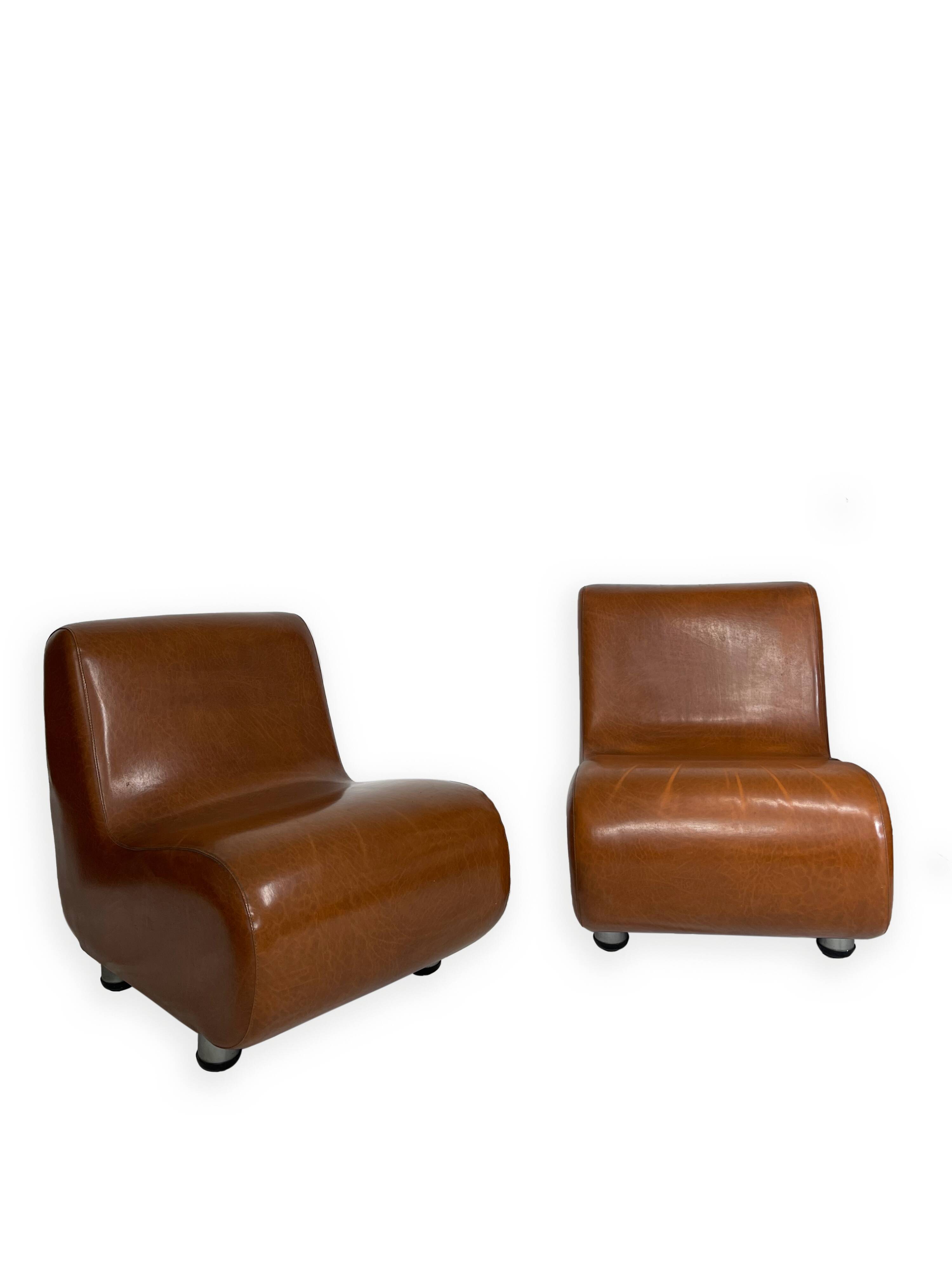Curve armless armchairs, 1970s