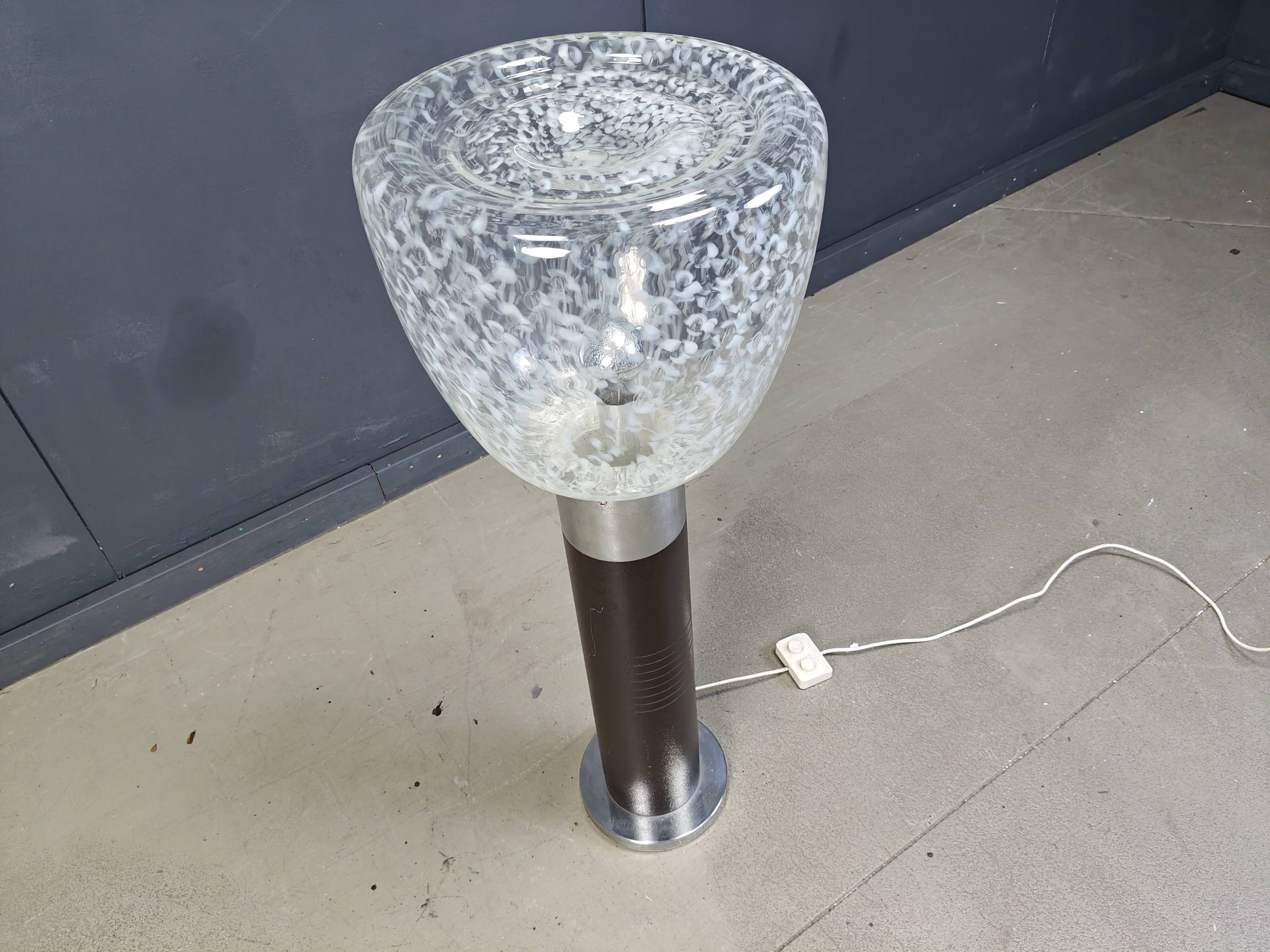 Vintage italian murano glass space age floor lamp, 1970s