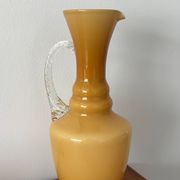 Vase en opaline vintage range ambré Verrerie rétro mid century