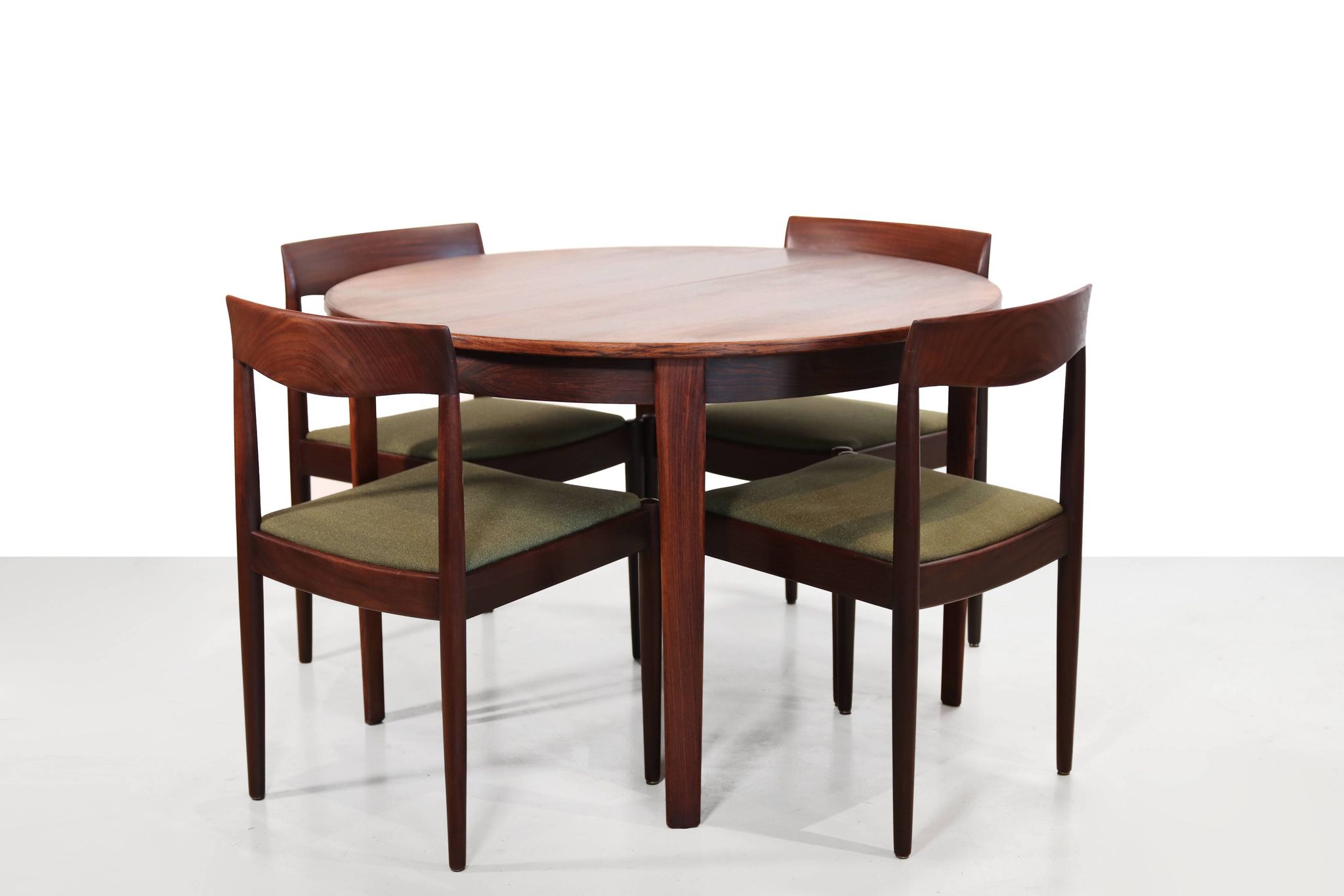 Round Rosewood Omann Jun dining room table, 1960's
