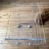 Table à roulette desserte en altuglass / plexiglass - meuble hifi - les invisibles du marais
