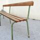 Large vintage 1950's "stella" school bench with backrest, adult height