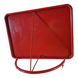 table pliante mural en metal rouge vintage