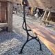 Garden bench cast iron bases and wooden seat