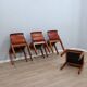 Curved wooden and leather chairs by Afra and Tobia Scarpa from the 1970s, set of 4.