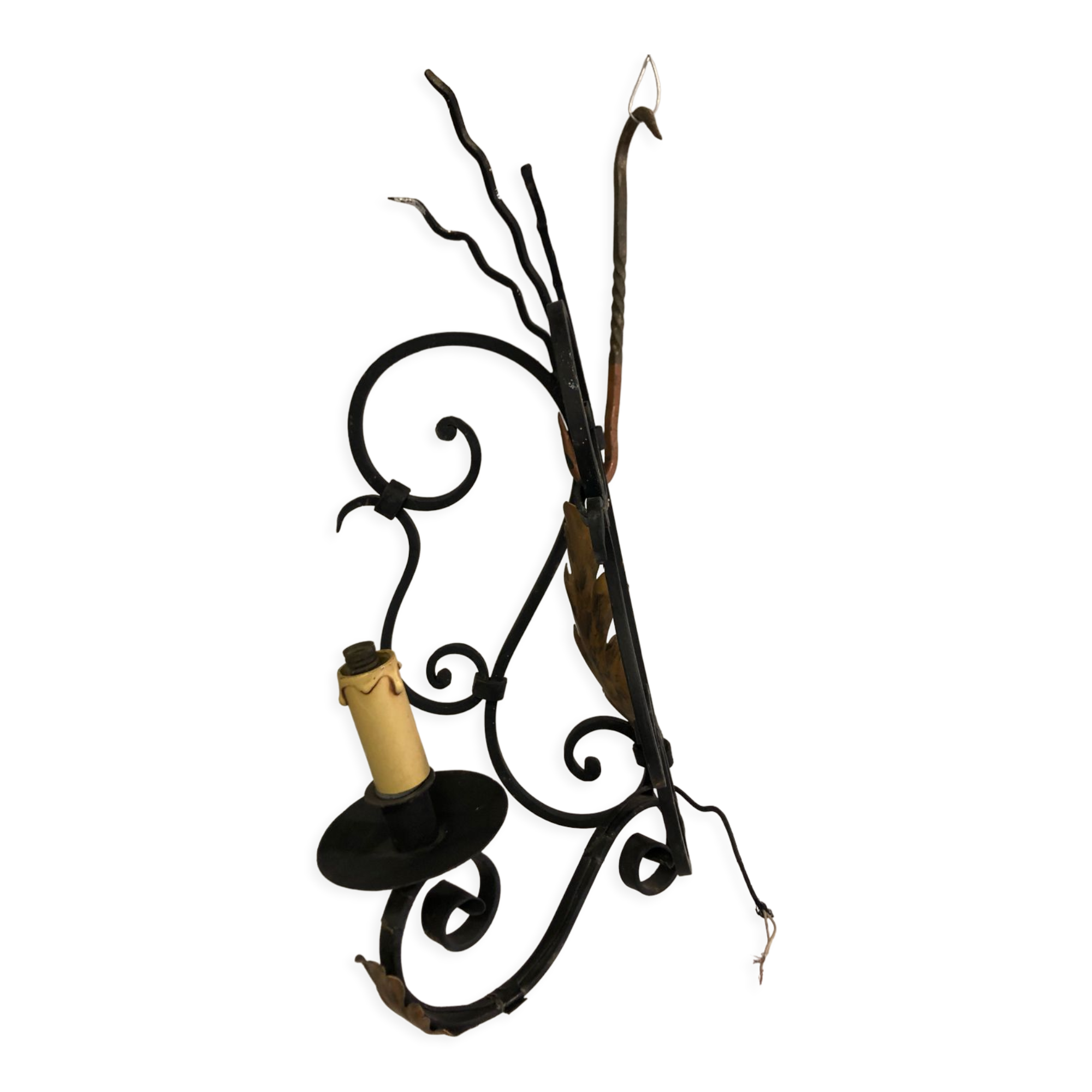 Wrought iron corner wall lights