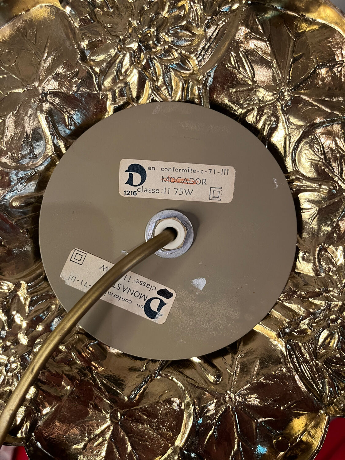 Brass table lamp foot