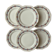 6 assiettes guirlande de roses