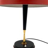 Oscar Torlasco, Mid-Century red table lamp, Lumi, Italy 1954