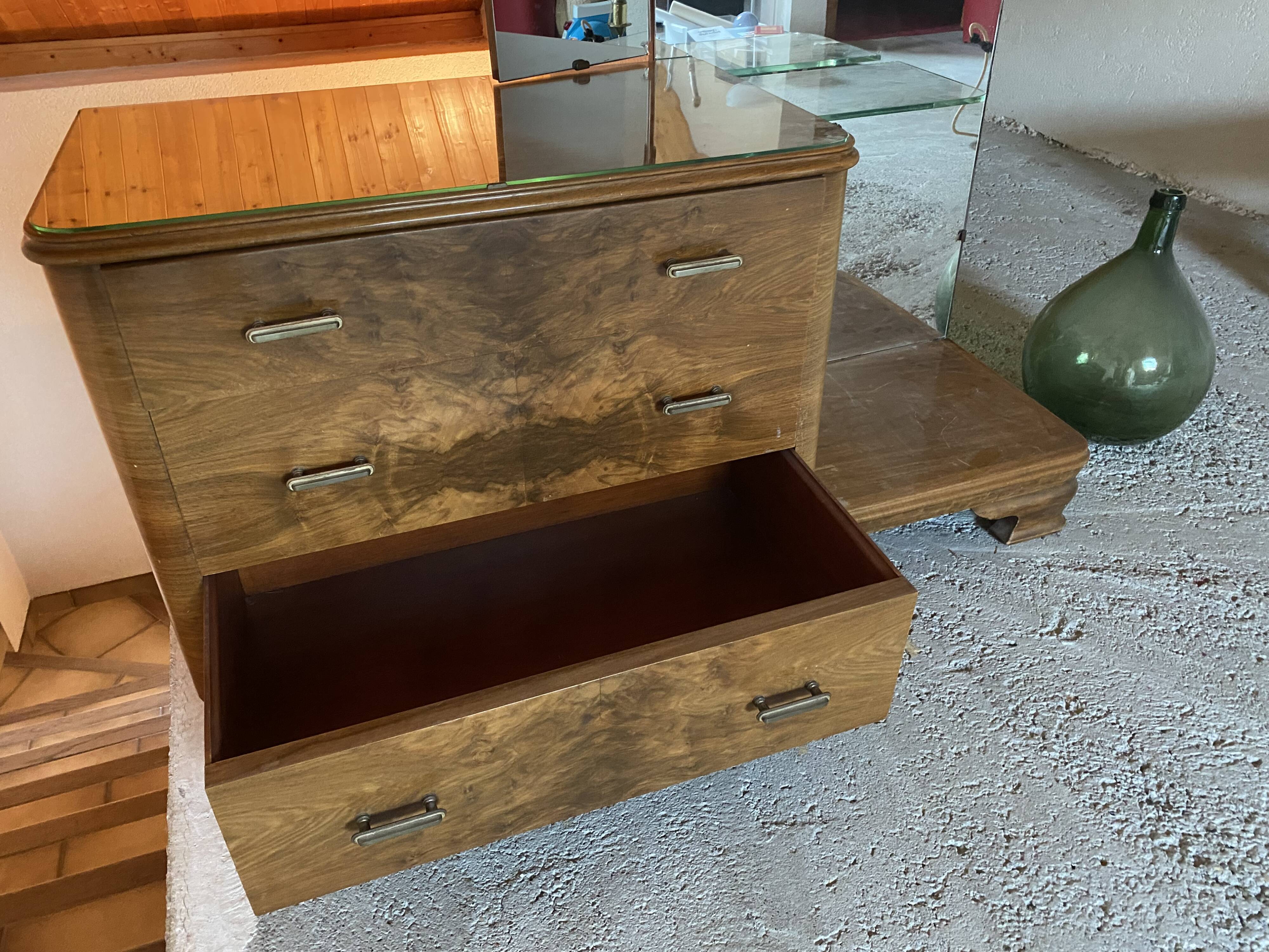 Art Deco mirrored chest of drawers