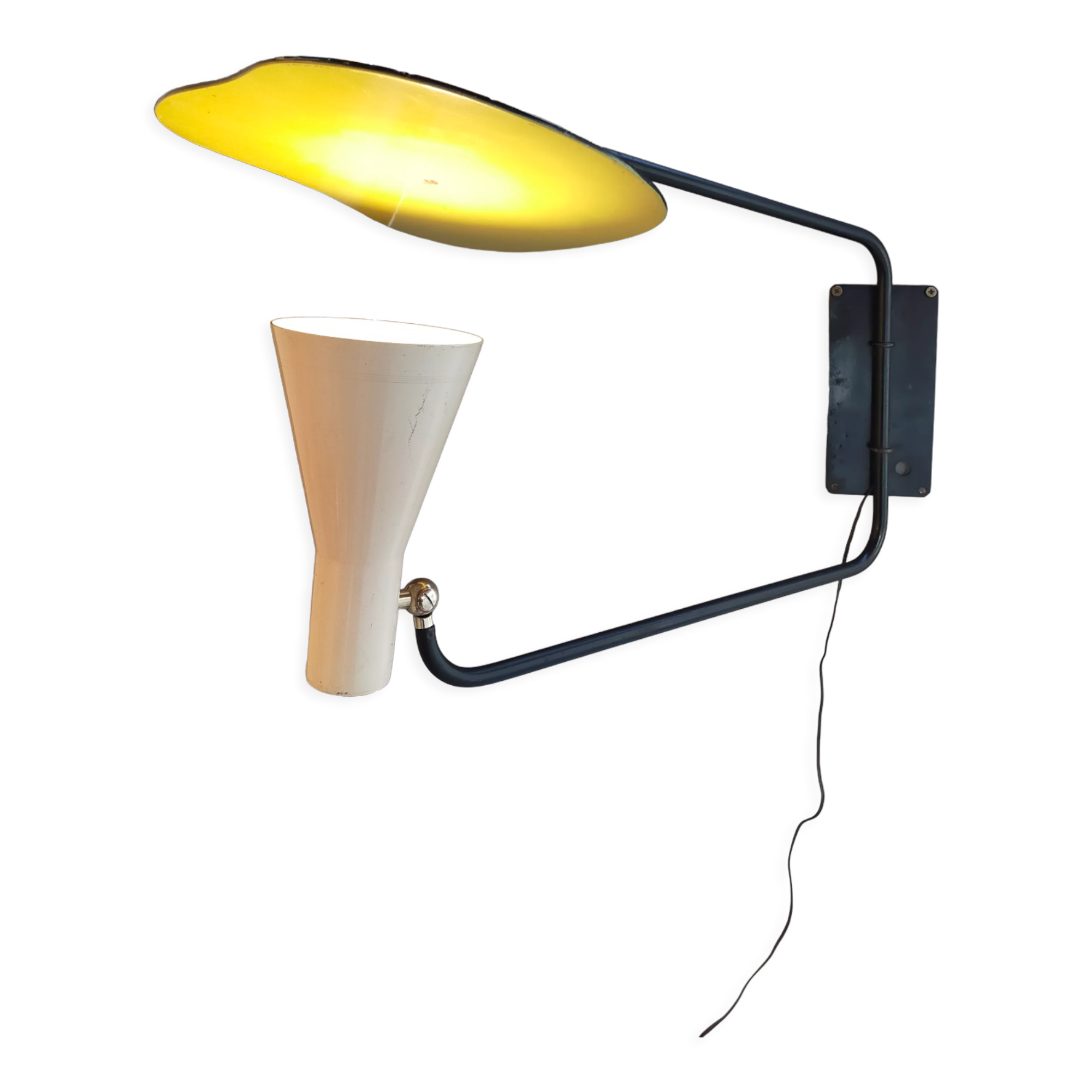 Reflector stem wall lamp from the 50s