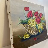 Bouquet of Poppies in a basket